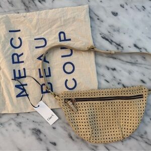 Clare Vivier Grande Fanny in Cream Rattan